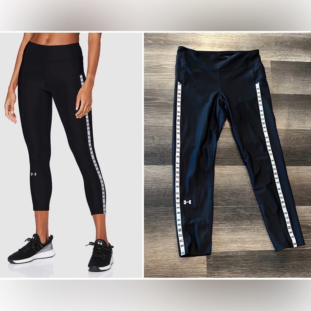 Under Armour HeatGear Branded Leggings in Black